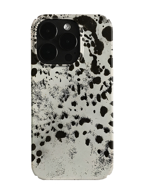 黑色不规则涂鸦艺术小众适用高级感卡通iPhone16pro+苹果15promax菲林手机壳新款13/1214proVIVO90