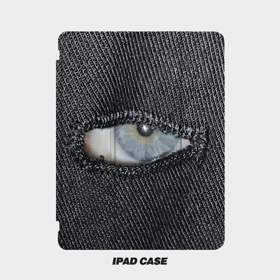 牛仔眼睛艺术ins小众适用平板壳iPad7/8/9/10壳2020带笔槽Air2/3/4/5苹果2021第九代11Pro三折min