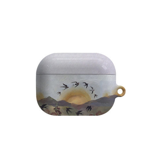 落日飞鸟艺术适用苹果耳机保护套airpodspro2无线蓝牙耳机壳三代airpod二代ipod耳机套airpods3菲林
