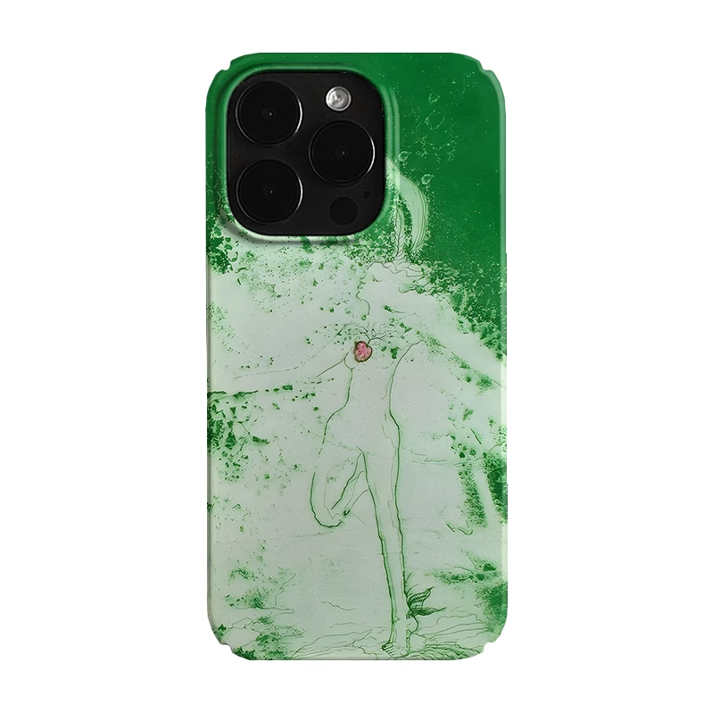 绿色之心Y2K艺术小众适用高级感卡通iPhone17pro+苹果16promax菲林手机壳新款14/15VIVO100