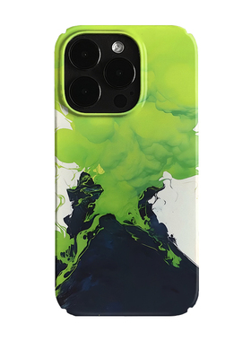 火山绿色熔浆艺术小众适用高级感卡通iPhone16pro+苹果15promax菲林手机壳新款13/1214proVIVO90