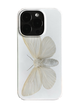 白色飞蛾艺术小众适用高级感卡通iPhone16pro+苹果15promax菲林手机壳新款13/1214proVIVO90