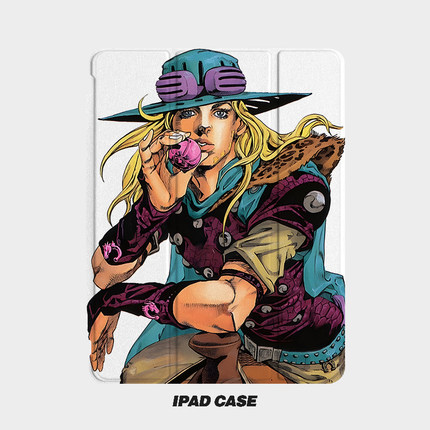jojo奇妙冒险杰洛艺术ins小众适用平板壳iPad7/8/9/10壳2020带笔槽Air2/3/4/5苹果2021第九代11Pro三折min
