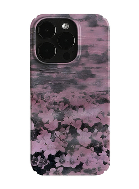 氛围感紫色小花艺术小众适用高级感卡通iPhone16pro+苹果15promax菲林手机壳新款13/1214proVIVO90