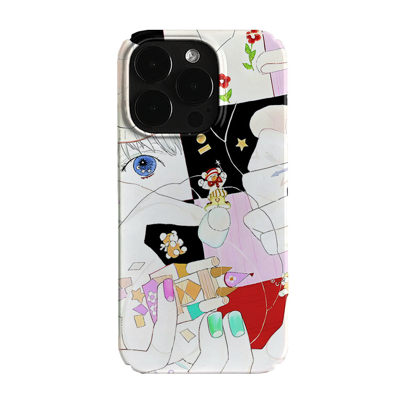 蓝色眼睛水彩画艺术小众适用高级感卡通iPhone16pro+苹果15promax菲林手机壳新款13/1214proVIVO90