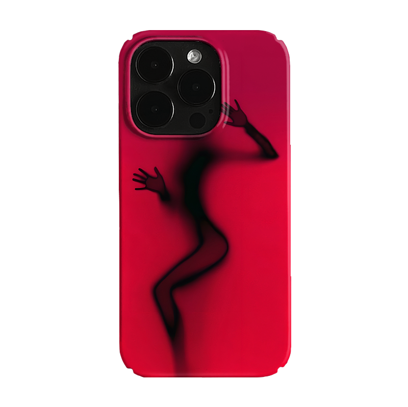 玫红人影Y2K艺术潮流小众适用高级感卡通iPhone14pro+苹果15promax菲林手机壳新款13/12