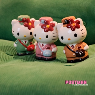 复古日单稀少中古Kitty邮递员猫猫存钱罐摆件装饰公仔女朋友礼物