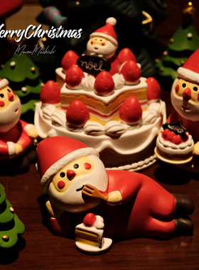 超级氛围感圣诞主题装饰公仔摆件