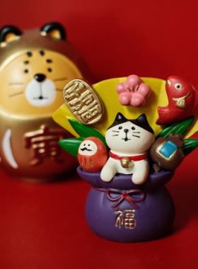 招财福袋猫猫祝福装饰摆件礼物