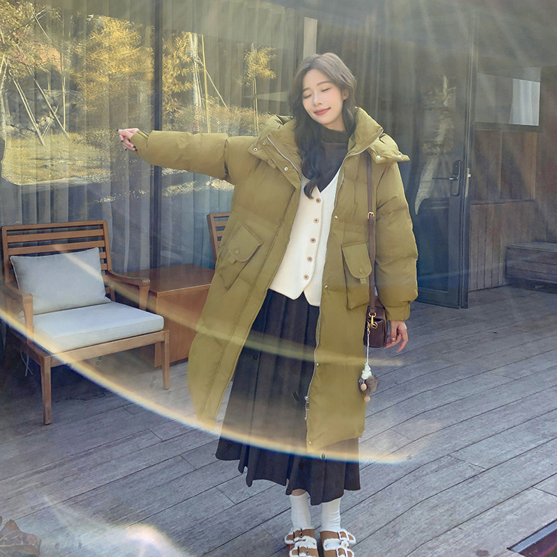 现货主推数据好长款咸菜绿长款羽绒服077-2308-P185-268，女装棉衣/棉服，浙宝100