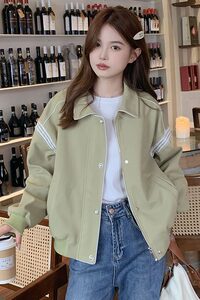 现货主推，蕾丝花边拼接秋冬短款外套两个色-B100-5105p-125-k178图片