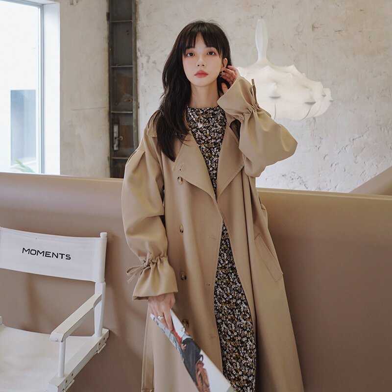 现货主推韩版新款风衣外套中长款ZB100-2198-P135-K188,女装风衣,浙宝100