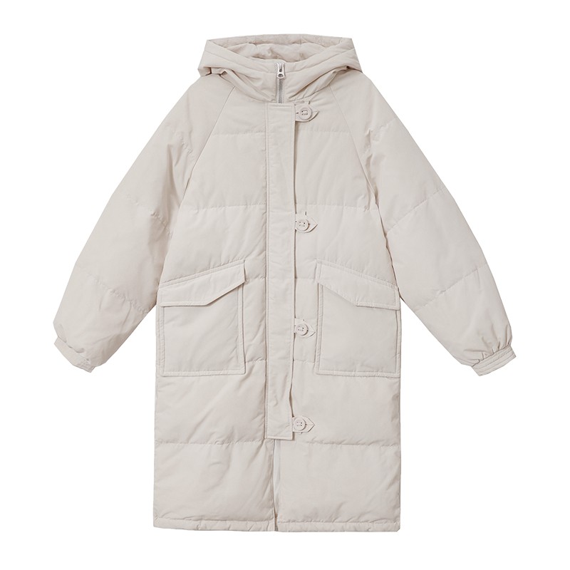 现货，上了就能卖米白色中长款加厚服077-2802-P185-k268,女装棉衣/棉服,浙宝100