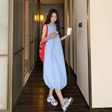 蓝色小清新超好看甜美减龄无袖蓬蓬裙夏季温柔风别致显瘦连衣裙女，女装连衣裙，浙宝100