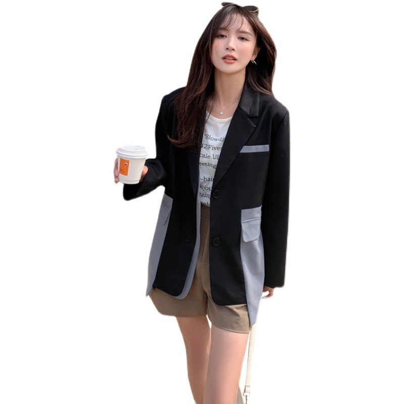 2023春新款拼接西装外套，现货，077-2229-P115-168,女装西装,浙宝100