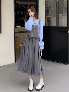 现货主推，春装韩版假两件衬衫领连衣裙B100-5166-p125-k178图片