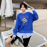 克莱因蓝拼接卫衣，春季主推077-2226-P85-K138，女装卫衣/绒衫，浙宝100