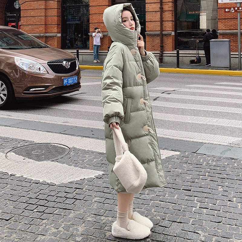 有现货，数据很好豆绿色中长款羽绒服077-2196-P185-K268图片