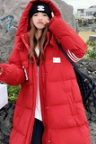 原创设计，韩版宽松长版过膝红色冬季羽绒服外套女632-p330-k468，女装羽绒服，浙宝100