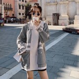 2022秋季格子拼接风衣现货主推077-2166-P135-K188，女装风衣，浙宝100