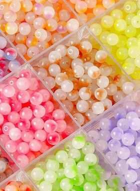 100颗儿童手工串珠8MM玩具女孩首饰编织材料古国风手链礼套装