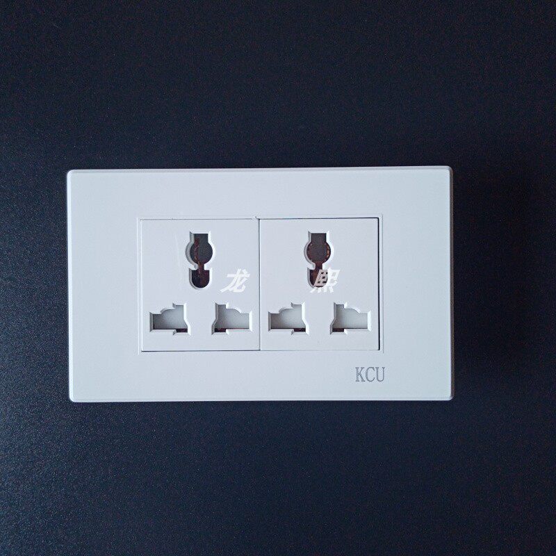 18型长款家用暗装单开关面板工装设备槽式工作台二位多用多孔插座