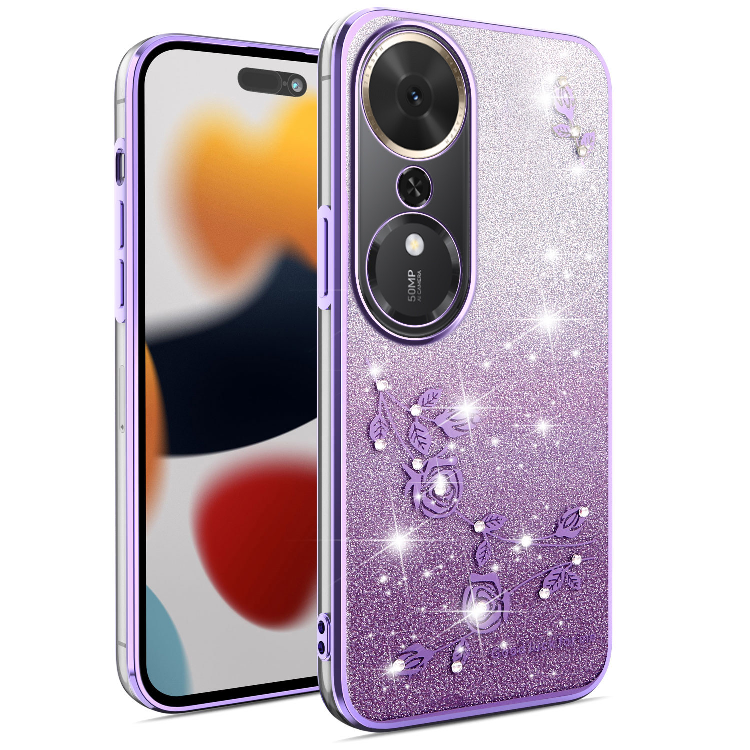 适用华为荣耀畅玩70Plus手机壳Honor70puls保护金丝纹套LOG一AN00镜头全包防摔PIus男女生Pius新款LOGAN电镀P