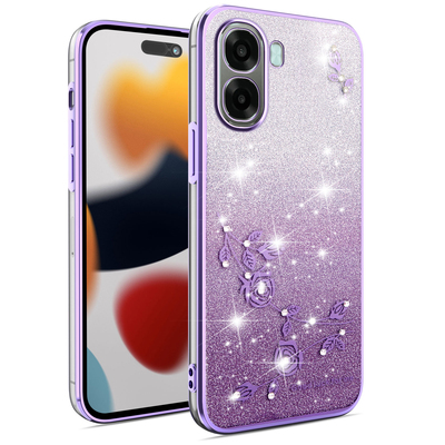 适用oppoa6c手机壳渐变水钻闪粉