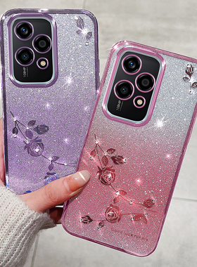 适用华为荣耀200Lite手机壳Honor200青春版保护套LLY一NX1硅胶LLYNX1渐变闪粉镜头全包防摔Lte女生网红软外壳