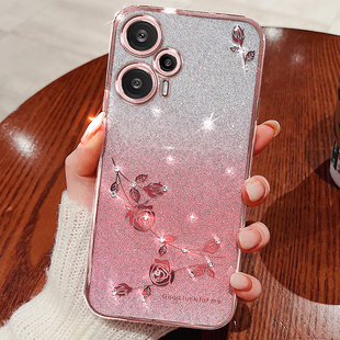 适用红米note12turbo手机壳小米noto12trubo保护渐变套5G全包防摔软壳redminote网红t外壳redmi女生nont闪粉n