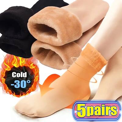 Winter Warm Solid Women Socks Thicken Thermal Socks Wool Cas