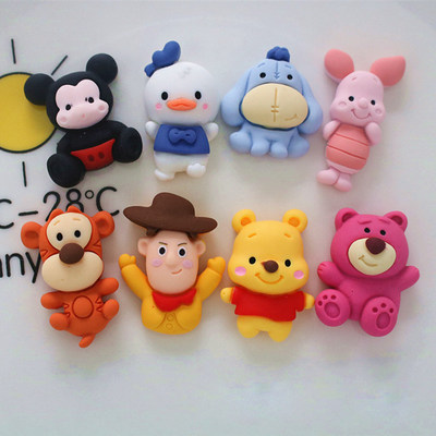 10 Pcs New  Cute Cartoon Mickey, Tigger, Winnie Bear Resin C