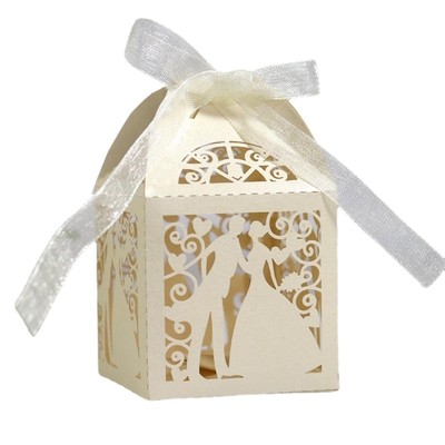 25pcs Wedding Bride Bridegroom Boutique Gift Box for Guest F