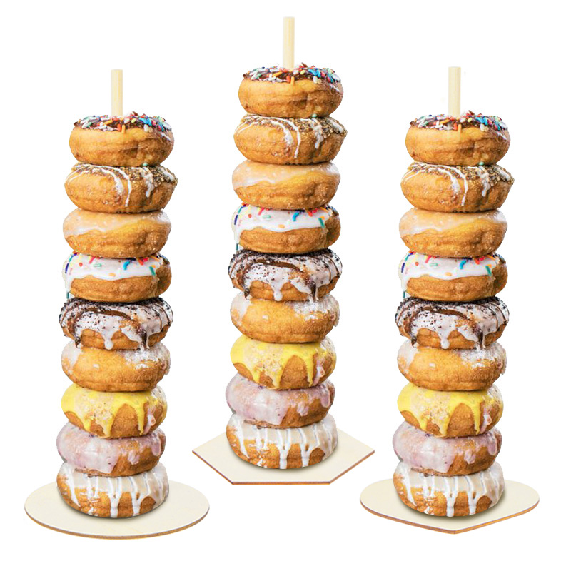 1Pcs Wooden Doughnut Stand Donut Wall Display Holder Wedding