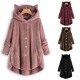 Cat Ear Top 2025 Plush Hooded rendy Irregular Button Brand