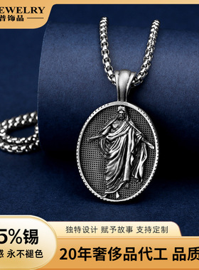 欧美男士复古个性时尚圣诞节吊坠项链朋克风个性配饰