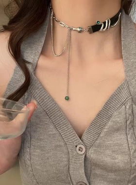 黑色choker项圈女颈带配饰锁骨链朋克风灵蛇颈链颈圈甜酷辣妹项链