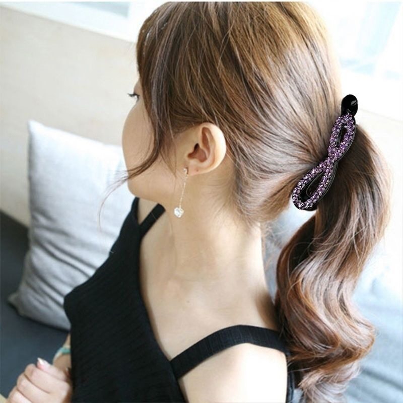 大号香蕉夹竖夹马尾发夹韩国防滑水钻夹子头饰成人百搭优雅发卡子