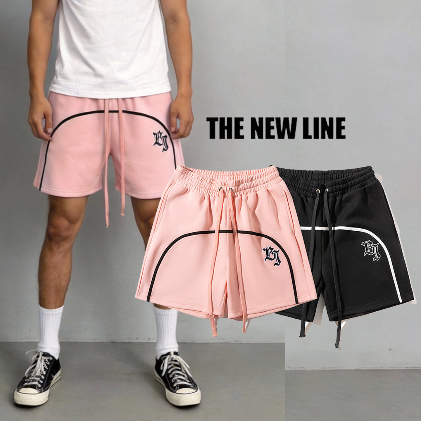 美式机能风拼色短裤男夏季潮牌宽松休闲四分裤高街百搭运动篮球裤,男装,短裤,淘宝优惠券,粉丝福利购,淘宝优惠卷