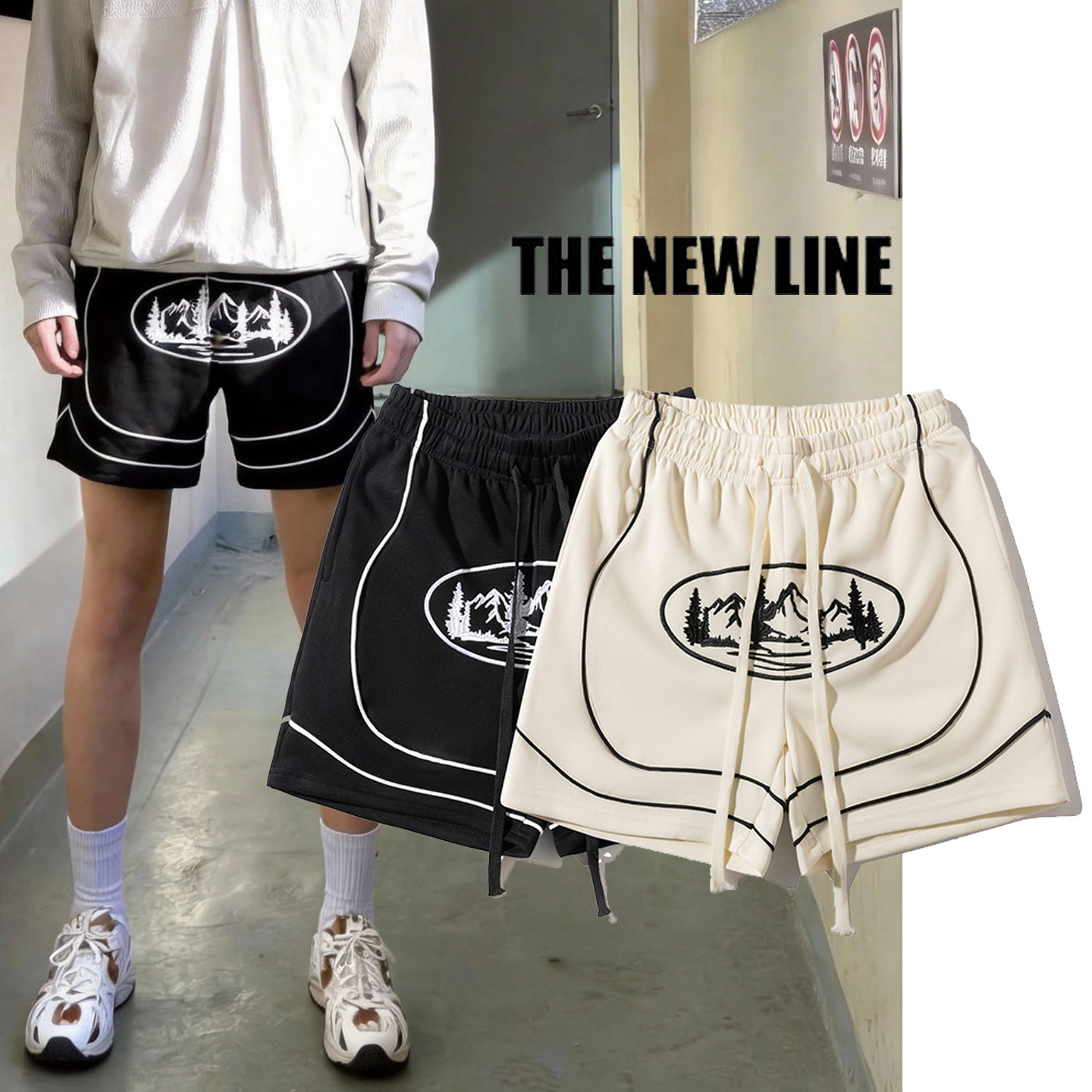 美式高街抽绳四分短裤男士宽松透气健身篮球裤 潮牌休闲运动短裤,男装,短裤,淘宝优惠券,粉丝福利购,淘宝优惠卷