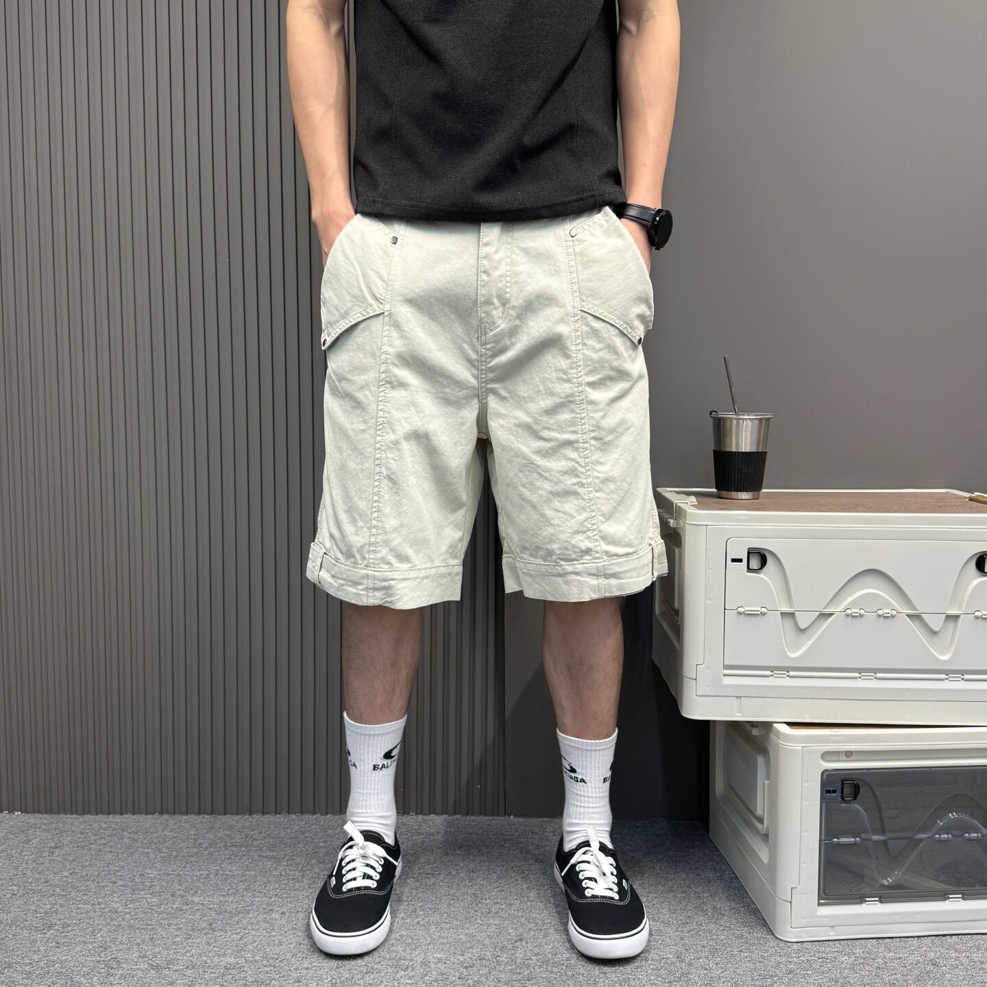 夏季2026新款设计感工装短裤男女宽松潮牌外穿显瘦百搭青年五分裤
