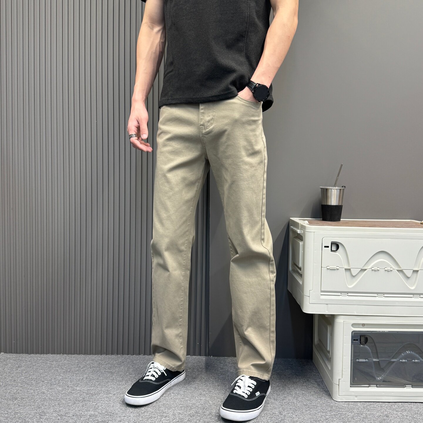 复古重现美拉德港风牛仔裤日系复古夏季休闲必入水洗牛仔裤长裤男