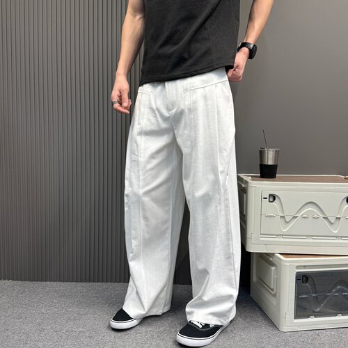 法式百搭高腰显瘦阔腿裤夏季薄款慵懒松弛感宽松休闲拖地裤子男女