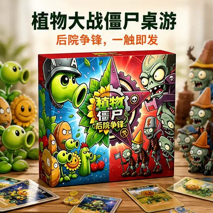 新款植物大战僵尸对战卡牌后院决战主题桌游儿童益智收藏卡片整盒