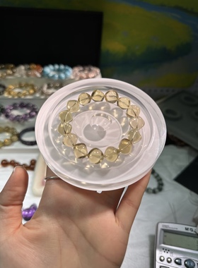 天然黄水晶手链马岛方糖黄水晶手链女招财转运珠水晶手串饰品礼物