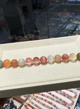 天然兔毛水晶手链冰透拉丝兔毛水晶手串女款单圈手链送闺蜜礼物