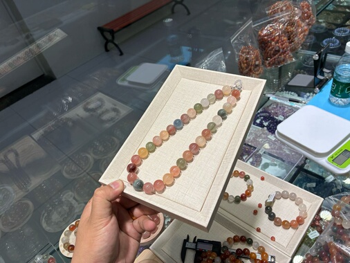 韦雪同款冰透拉丝兔毛水晶项链天然彩虹系兔毛水晶项链明星同款