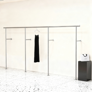 店衣服展示架挂衣架上墙衣架专用加粗不锈钢 店服装 女装 店货架童装