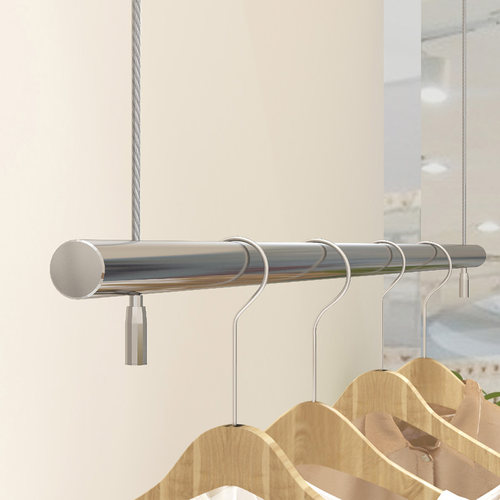 服装店展示架挂衣杆悬挂墙上