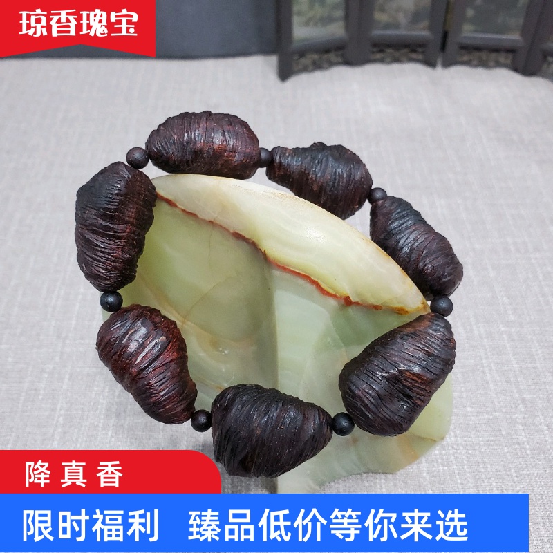 降真香沉水老料瘤疤型大尺寸手工随行手串满油佩戴大气收藏重60克